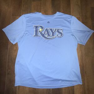 Tampa Bay Rays Shirt Mens 2XL Blue Majestic Evolution Tee Cool Base MLB